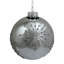Ornement en forme de boule de Noël brillante argentée brillante avec paillettes de neige de 4 po (101 mm)