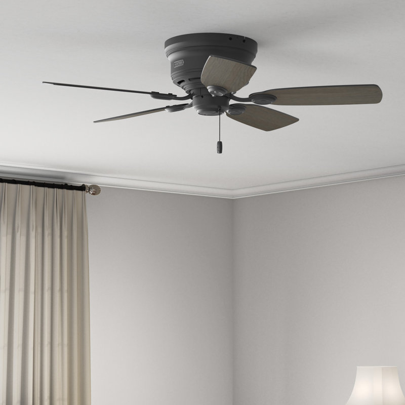 Low Profile IV 42" 5 - Blade Ceiling Fan with Pull Chain, Matte Black