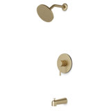 Trova Round Pressure Balance Tub / Shower Trim Kit With Rain Head Brushed Nickel
