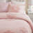 3-Piece Full/Queen Floral Reversible Tufted Chenille Duvet Cover Set,Pink