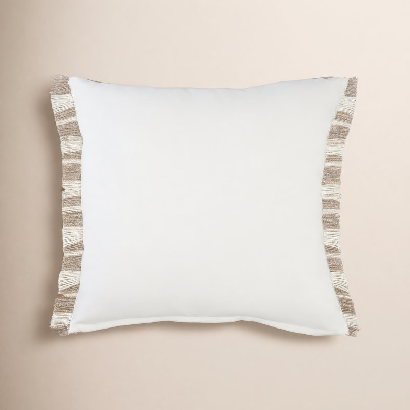 Housse et insert d'oreiller carré, Taupe, Polyester/ Bourre en polyester