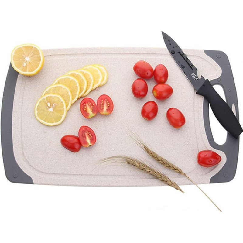 Ensemble de 3 planches à découper en paille de blé - Tapis de cuisine à code couleur sans BPA