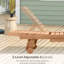 Chaise longue pour l'extérieur avec table intégrée et roulettes pour les bains de soleil, roues inclinables en bois rouge