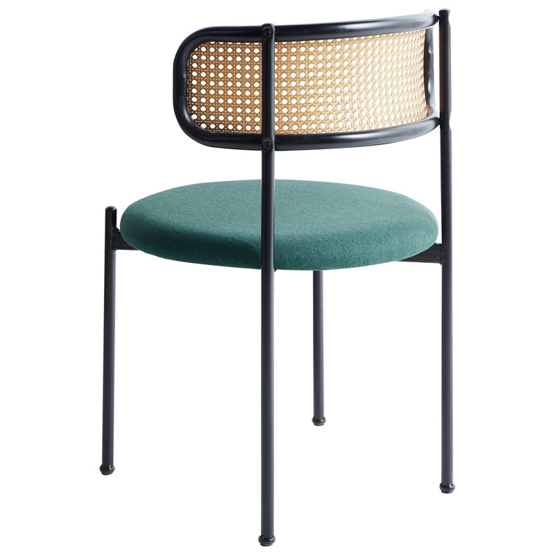 Andover 39cm H Polyester Upholstered Full Back Side Chair in Green