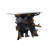 Rocton Black Teak Wood Live Edge Tree Stump Console Table with Clear Glass Top 49" x 16" x 32"