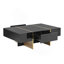 47.2'' x 31.4''Minimalist High Gloss Coffee Table with 2 Drawers, Multi-Storage Rectangle Sofa Table-1852612894