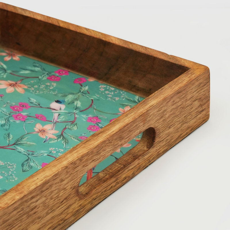 Mela Artisans Aqua Flora Serving Tray