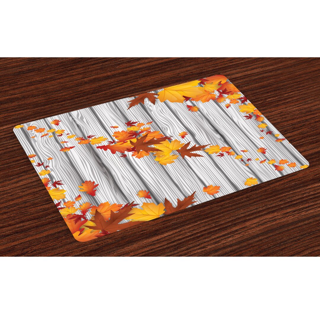 Platzmatten, Fall Maple Leafs Baum, Herbst, Orange Weiss