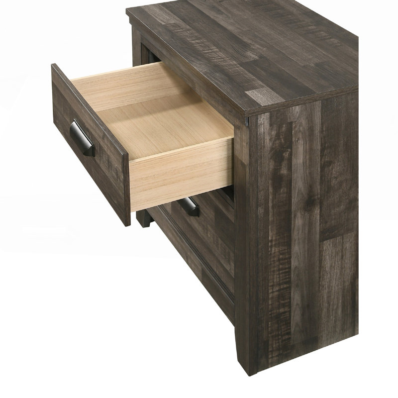 Javas 2 - Drawer Solid Wood Nightstand, Brown
