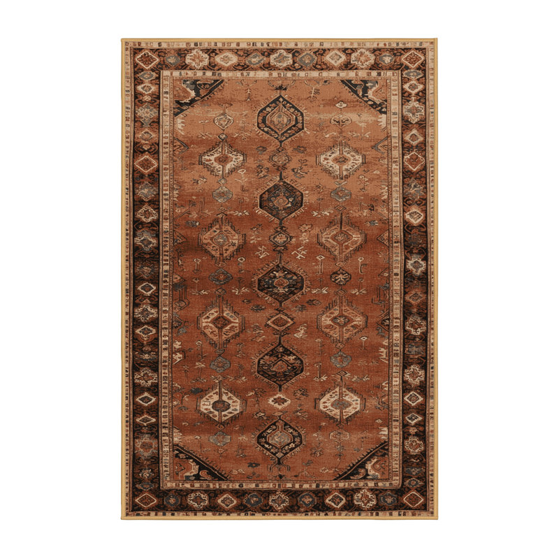 Tapis brun lavable à la machine, Rectangulaire 2 pi x 3 pi
