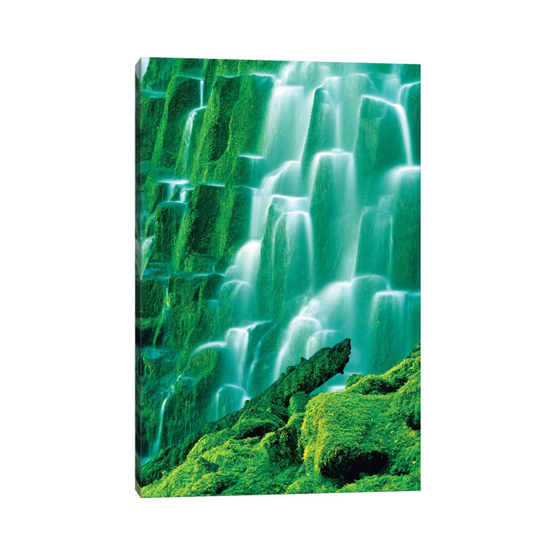 Moss Covered Falls by Dennis Frates - Print on Canvas, Wrapped Canvas, 101.6cm H x 66.04cm W x 1.91cm D