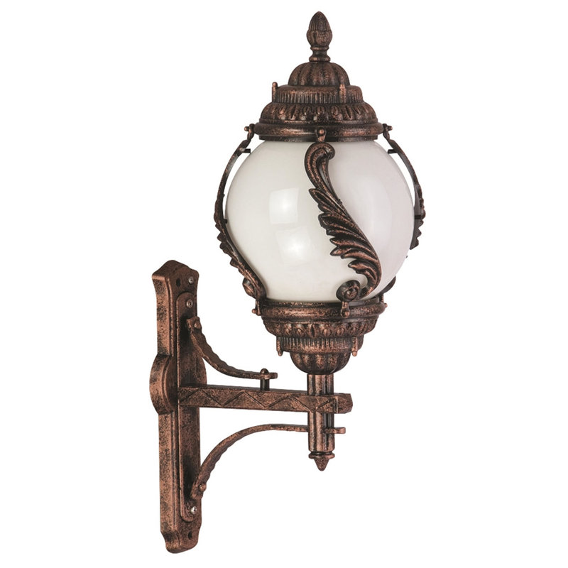 Traditional Outdoor Wall Lamp, Nostalgia Design, Brown ABS Body, 25.6 x 11.8 inches | Acrylic Cap, E27 Socket (Max 40W), IP65 Waterproof | Perfect for Vintage-Style Patios & Entryways, Durable & Elegant