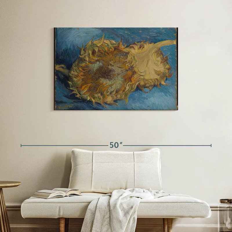 Harnek nature morte avec deux tournesols, H 26 po x l 39 po