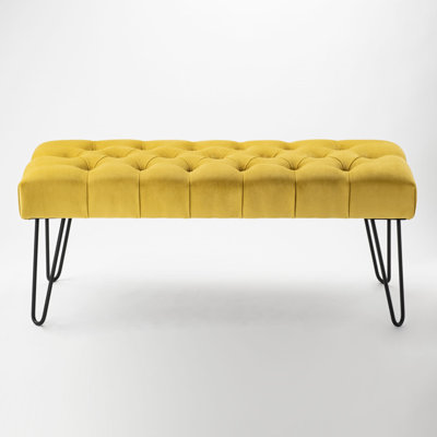 Velvet Upholstered Bench