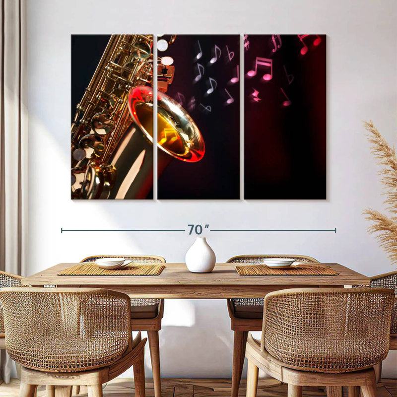 Abarca Saxophone Musical Notes, 42" H x 65" W