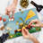 Ambesonne Zoo Cutting Board Large Size Cartoon Wildlife Animals Multicolor
