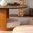Wood Coffee Table with 3 Nesting Stools