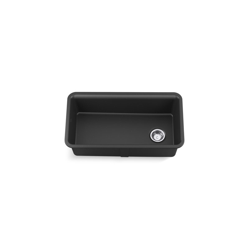 Gunnison 33.5'' L Single Basin Kitchen Sink, Black