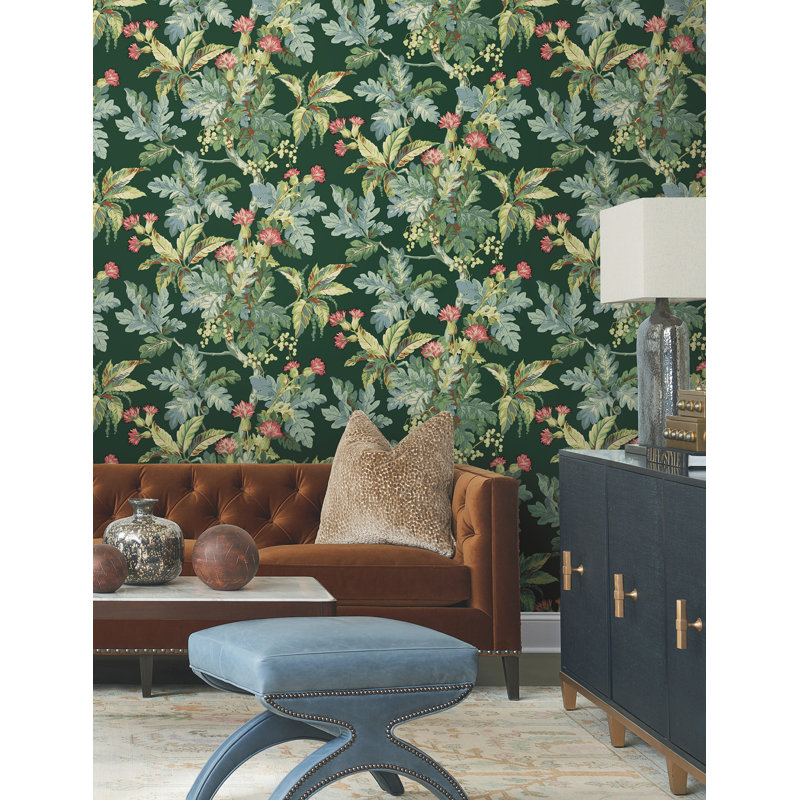 Briarwood Floral Matte Wallpaper Double Roll, Green
