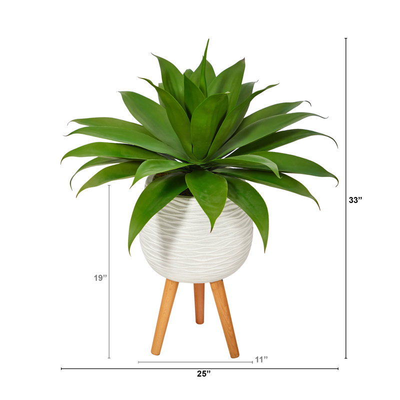 33'' Faux Agave Succulent in Clay Planter
