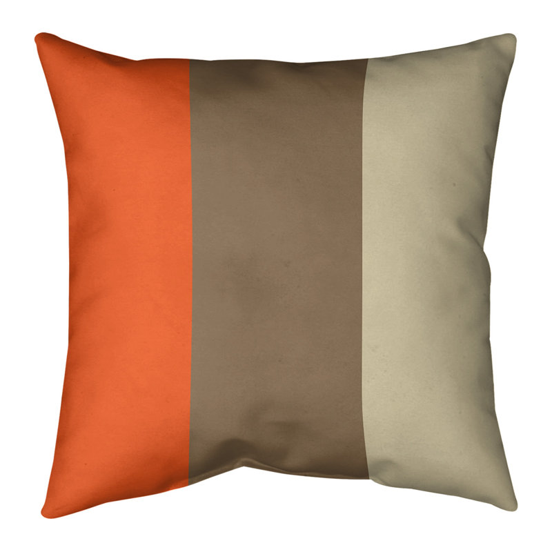 Housse de coussin San Francisco, 16 po x 1 po, Orange / doré / crème, Pas de bourre
