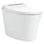 Toilette intelligente moderne allongée: siège chauffant, double chasse automatique (1 / 1,28 GPF), capteur de pied, veilleuse