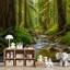 Papier peint adhésif auto-adhésif à peler et coller Redwood Forest White Nature