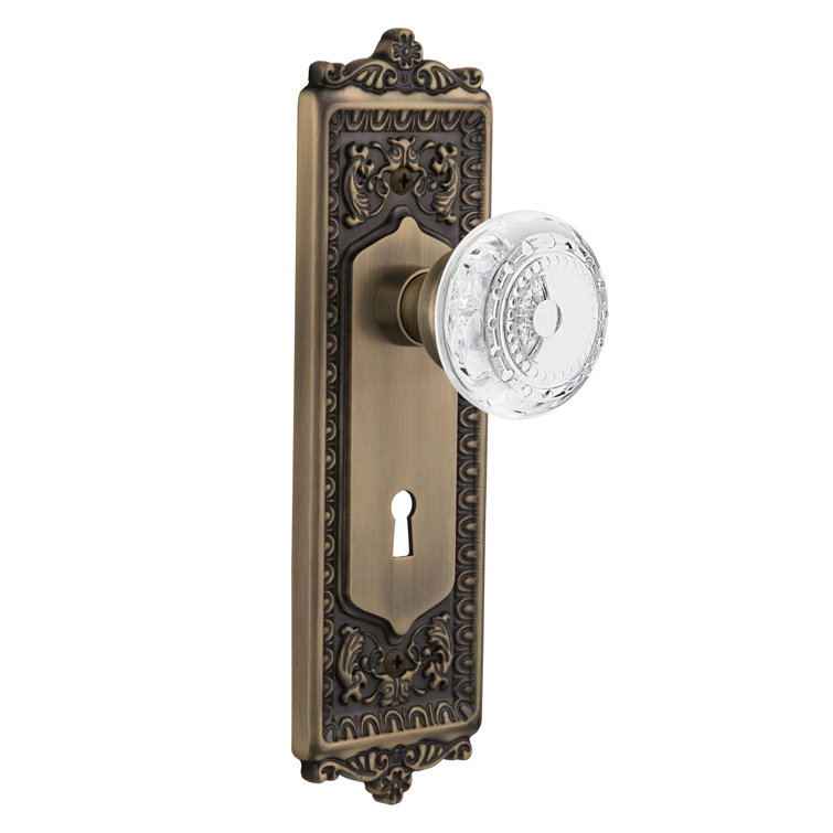Egg & Dart Plate with Decorative Keyhole and Crystal Meadows Knob