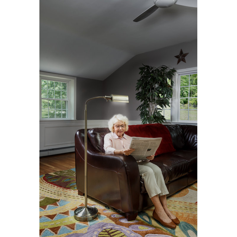 Solem 61'' LED Task Floor Lamp, Brass