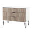 Commode cannelée 35 po Dumbo en gris rustique et blanc (3 tiroirs)-996966293