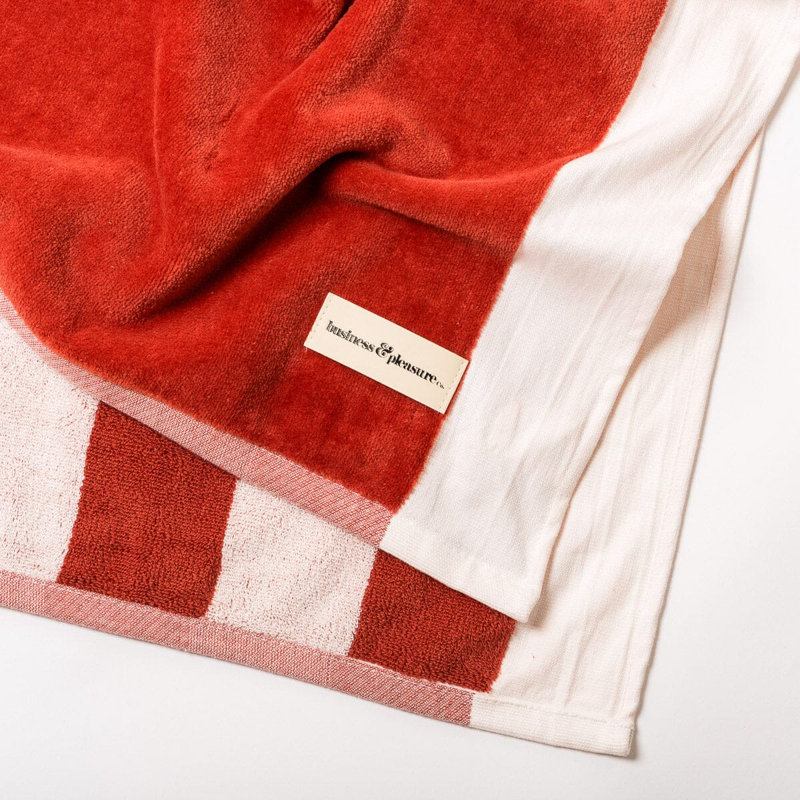 Couverture de plage, Rouge / Blanc