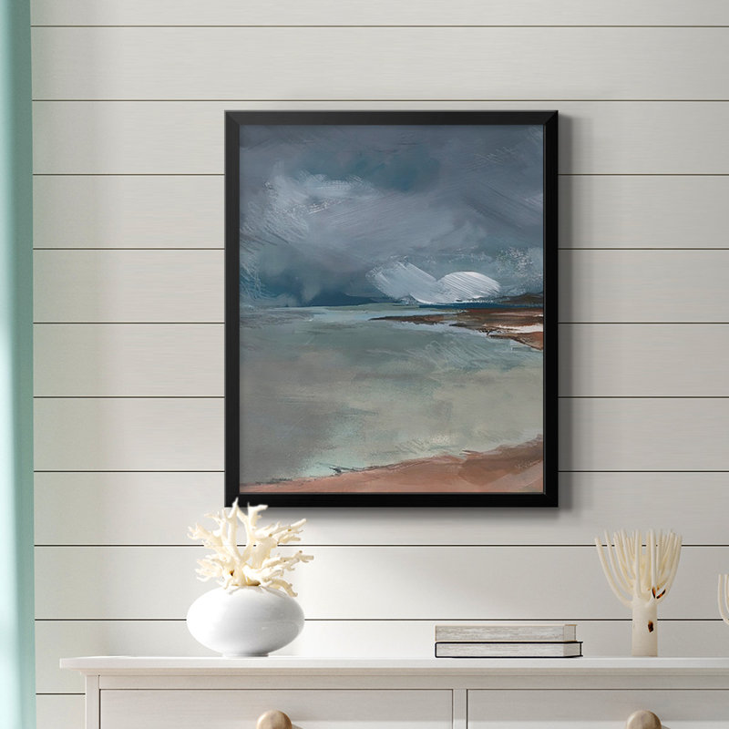 Sea Glass Storm I, toile encadrée de qualité supérieure - prête à être accrochée, Noir