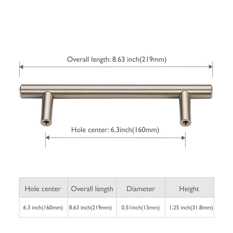 6 5/16" Center Bar Pull Multipack, Brushed Nickel