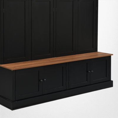 Hall Tree With Storage Bench, Entryway Organization, Cabinets With Built-In Hooks And Shelves, Modern Farmhouse, Mudroom