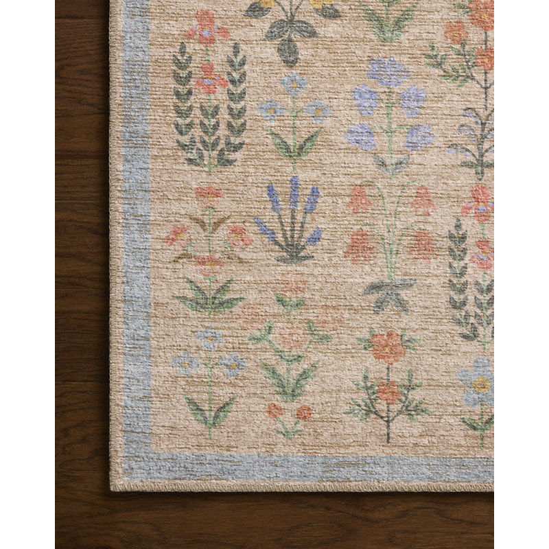 Rifle Paper Company x Loloi Edinburgh Cream / Multi  Area Rug, Runner 2'6" x 9'6",  Cream/Multicolor 