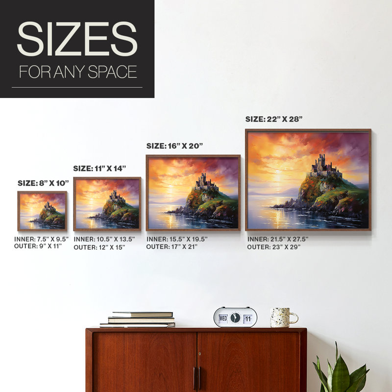 Paysage - XC III - Reproduction encadrée - Restickable, H 8 po x l 10 po, Noyer