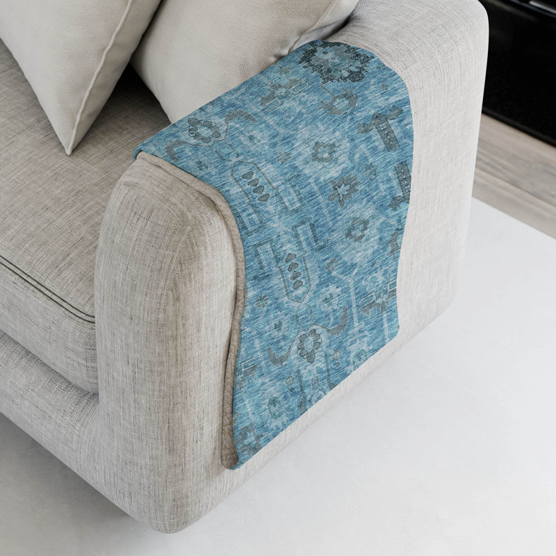 Jeté oriental Sherpa ASB697 lavable à la machine Addison, Bleu