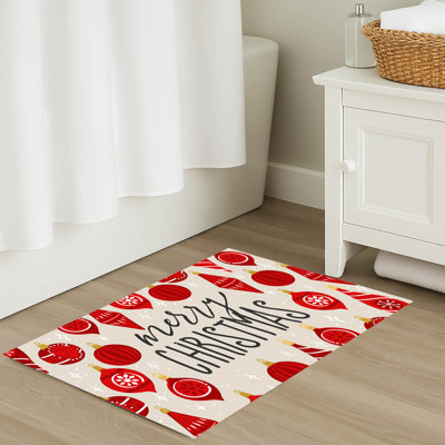Tapis de bain Ornaments Merry Christmas Holiday
