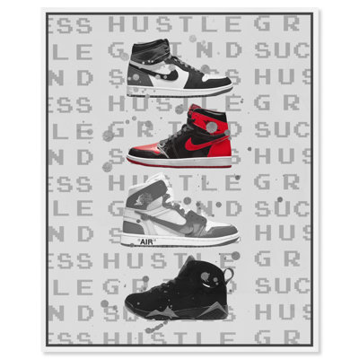 Notoriart Hype Sneakers Framed Sneaker 1 Piece Canvas Wall Art
