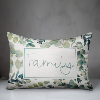 Family Eucalyptus Greenery Outdoor Rectangular Pillow Cover & Insert