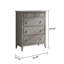Armoire 31,50 "à cinq tiroirs en bois massif gris