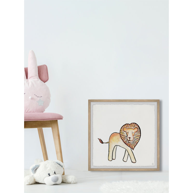 «Carwell Walking Lion», reproduction encadrée, H 18 po x l 18 po x P 1,5 po