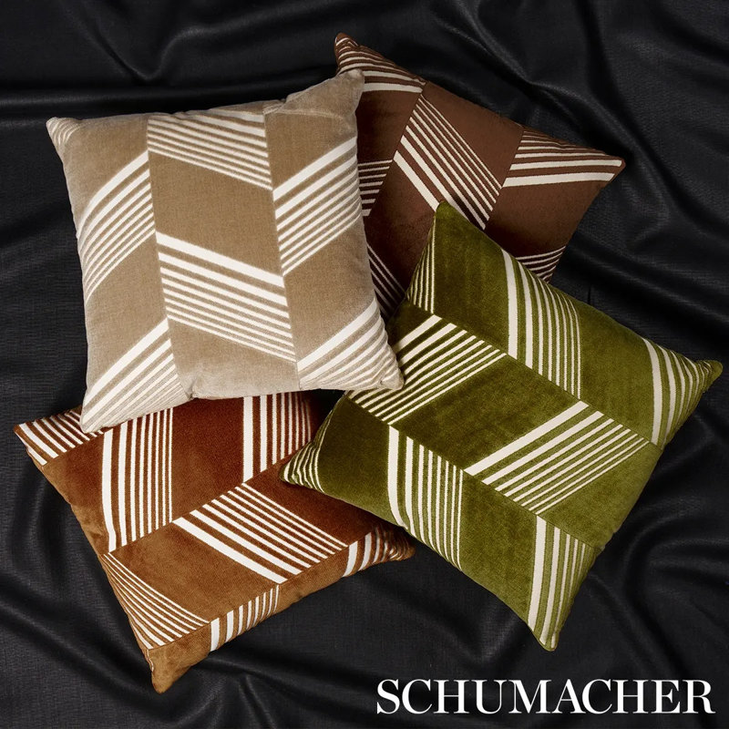 Coussin en velours Schumacher X Victor Glemaud, Vert, H 22 po x l 22 po