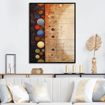 Vintage Elementary Circular Retro Geometrics - Modern Midcentury Canvas Art Print
