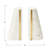 Geometric Marble Bookends With Brass Inlay, White
