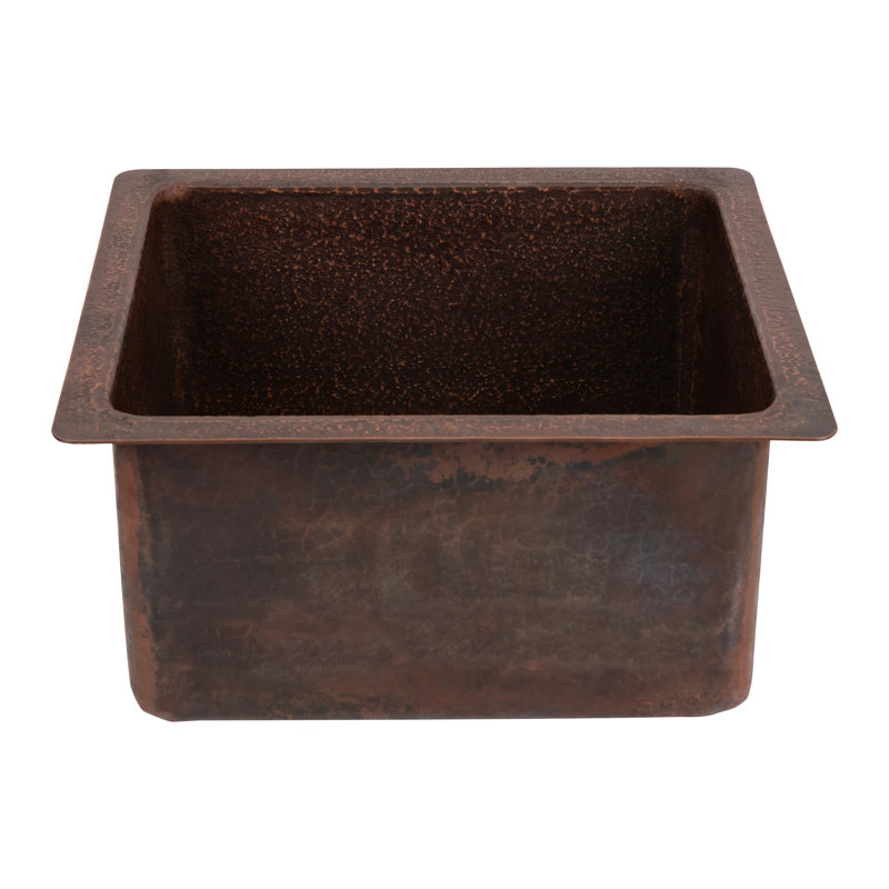 Terra Firma 16'' L Single Basin Kitchen Sink, Dark Brown