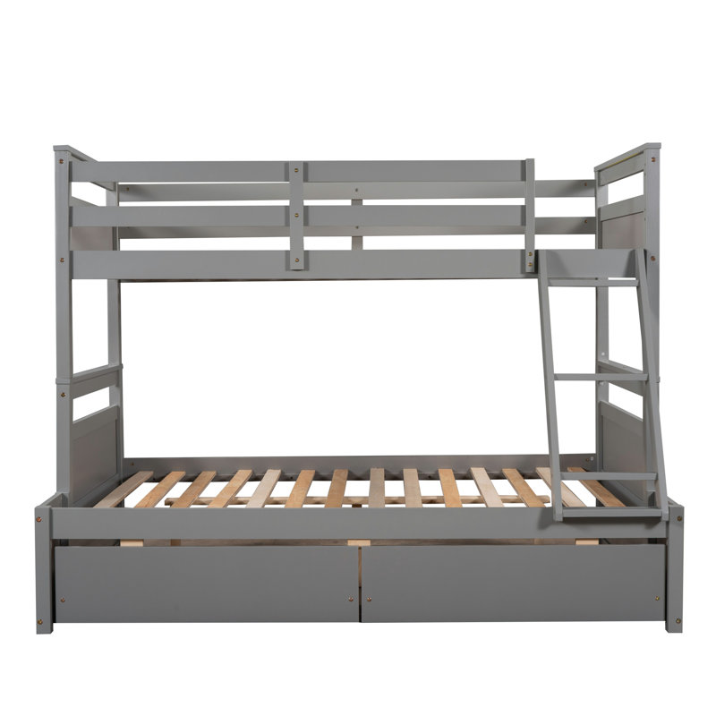 Twin Bunk Bed With Storage - Gray
