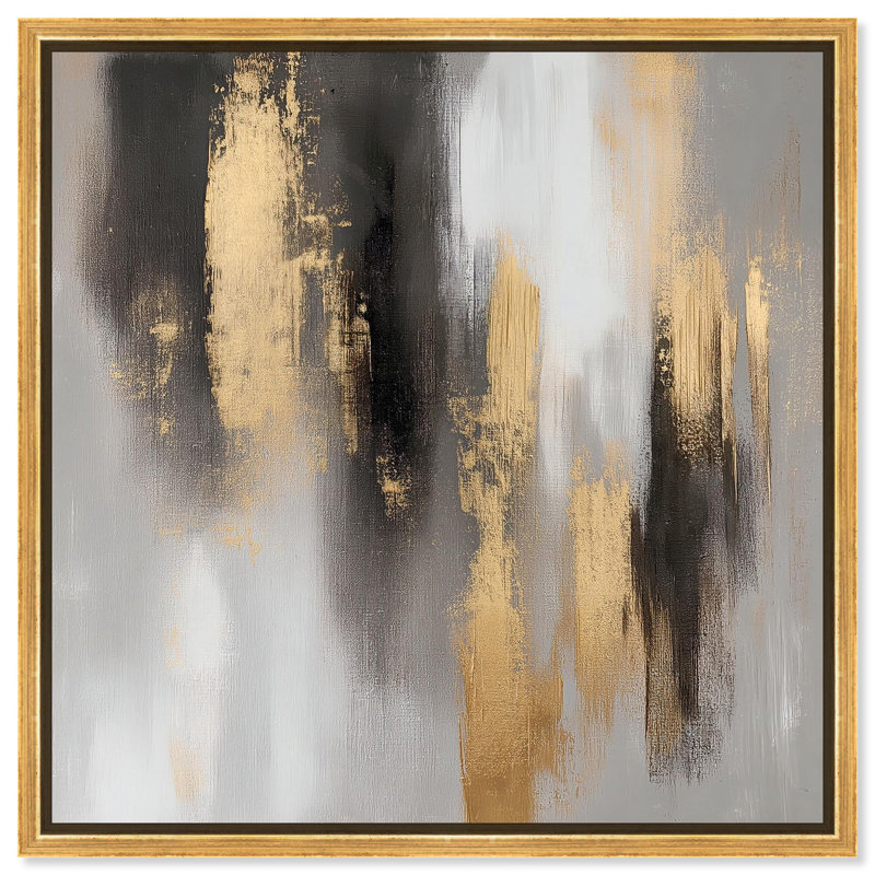 «Gleaming Abyss II» par Art Remedy, H 25 po x l 25 po, Cadre flottant, Or