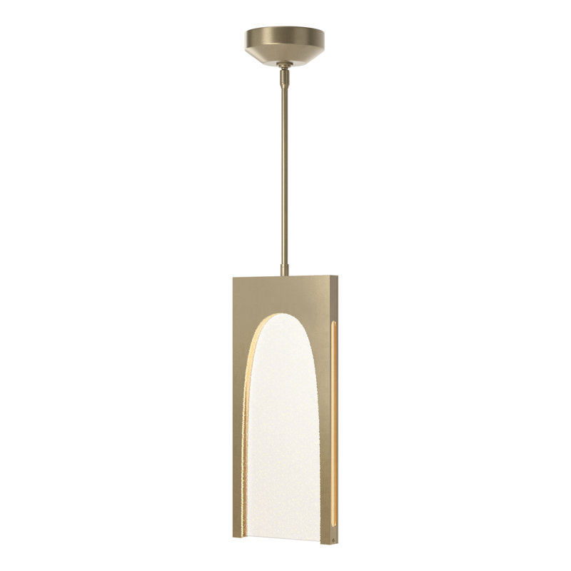 Cypress LED Single Rectangle Pendant, Soft Gold