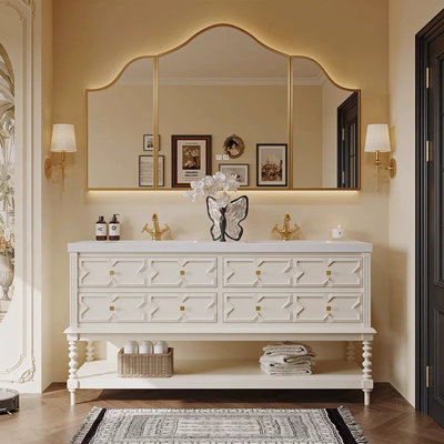 French-style retro elegant bathroom cabinet